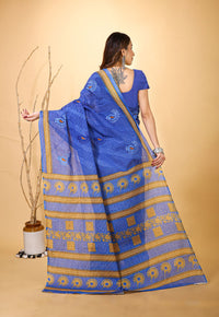 Mridul - Blue Mustard Cotton Saree