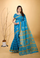 Mridul - Blue Grey Cotton Saree