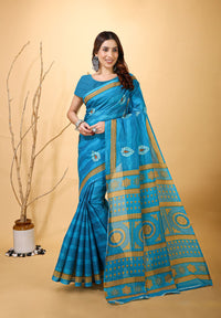 Mridul - Blue Grey Cotton Saree