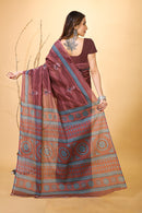 Rangini - Purple Blue Cotton Saree