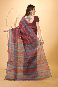 Rangini - Purple Blue Cotton Saree