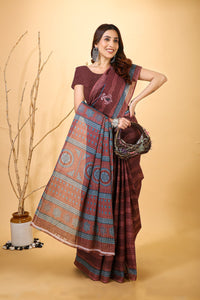 Rangini - Purple Blue Cotton Saree