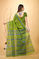 Rangini - Green Grey Cotton Saree