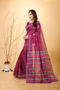 Mridul - Purple Grey Cotton Saree