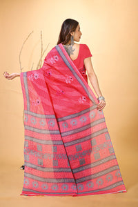 Mridul - Red Grey Cotton Saree