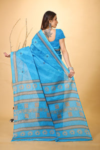 Rangini - Blue Mustard Cotton Saree