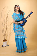 Rangini - Blue Mustard Cotton Saree