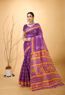 Rangini - Purple Blue Cotton Saree