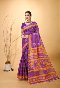 Rangini - Purple Blue Cotton Saree