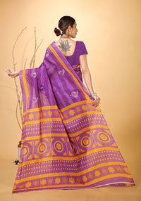 Rangini - Purple Blue Cotton Saree