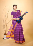 Rangini - Purple Blue Cotton Saree