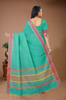 Tarang - Green Red Cotton Printed Saree