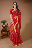 Aparajita - Red Yellow Cotton Printed Saree