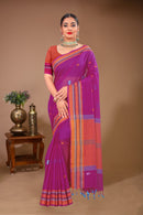 Aparajita - Pink Orange Cotton Printed Saree