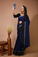 Sitara - Blue Cotton Self Design Saree