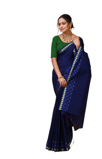 Tarini - Blue Cotton Embellished Saree