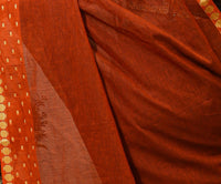 Tarini - Orange Cotton Embellished Saree