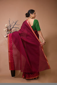 Tarini - Pink Cotton Embellished Saree