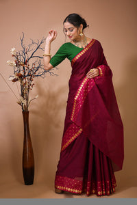 Tarini - Pink Cotton Embellished Saree