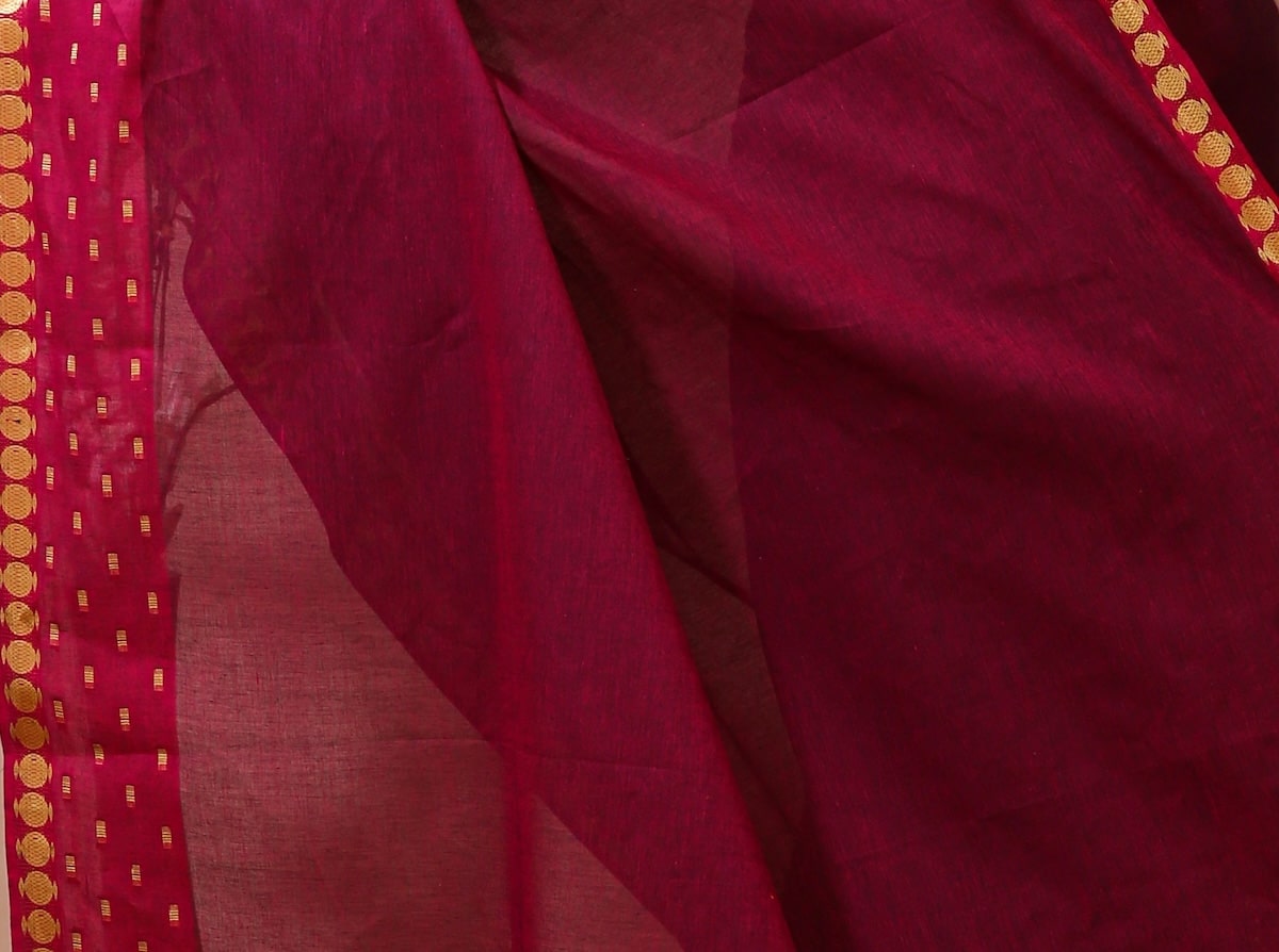 Tarini - Pink Cotton Embellished Saree