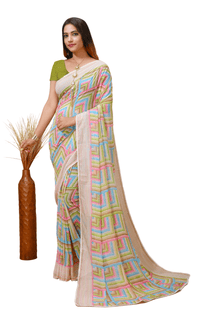 Dhara - Green Georgette Printed Saree