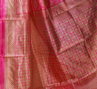 Jhilmil - Blue Pink Silk Banarasi Saree