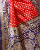 Indira - Red Blue Silk Banarasi Saree