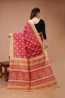 Sarita - Red Cotton Kalamkari Butti Saree