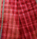 Sneha - Red Maroon Cotton Checks Printed Saree