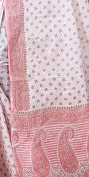 Palash - White Pink Cotton Butti Saree